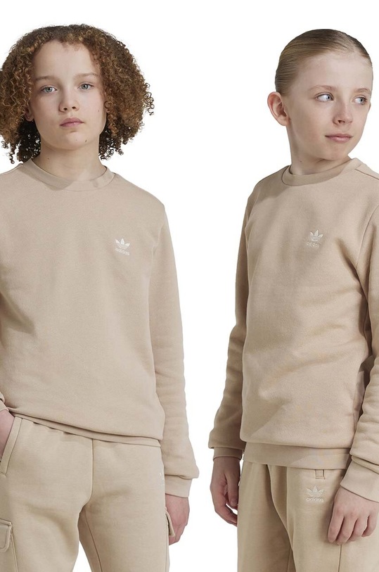 adidas Originals gyerek melegítőfelső pamutból CREW pamut bézs IZ4811