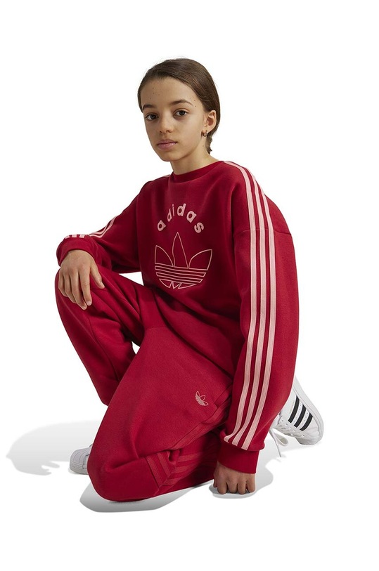 Dječja dukserica adidas Originals CREW natpis crvena IY9548