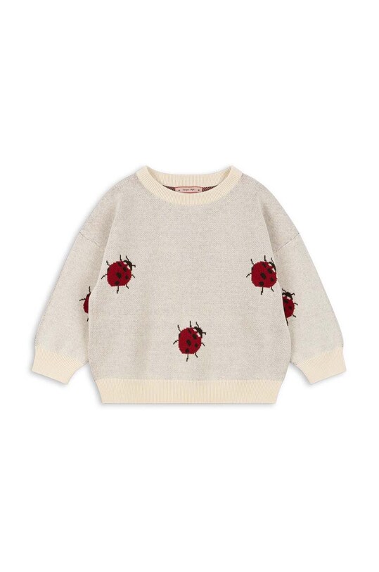 Konges Sløjd hanorac de bumbac pentru copii LAPIS KNIT BLOUSE KS101551 bej AW24
