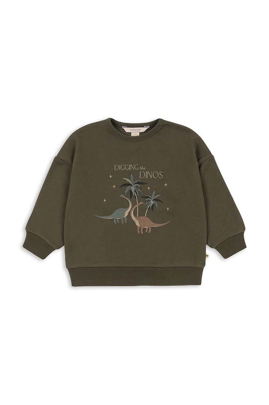 Детски суичър Konges Sløjd LOU SWEATSHIRT OCS надпис зелен KS101568