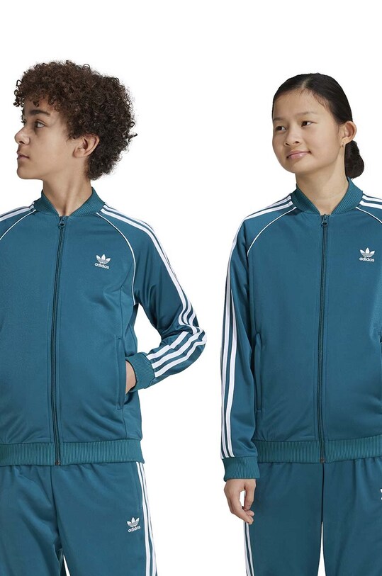 adidas Originals bluza copii SST TRACK TOP imprimeu turcoaz IY7452