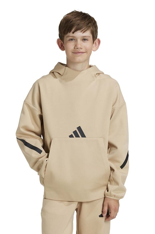 adidas bluza dziecięca J Z.N.E. HD z kapturem brązowy JF2490