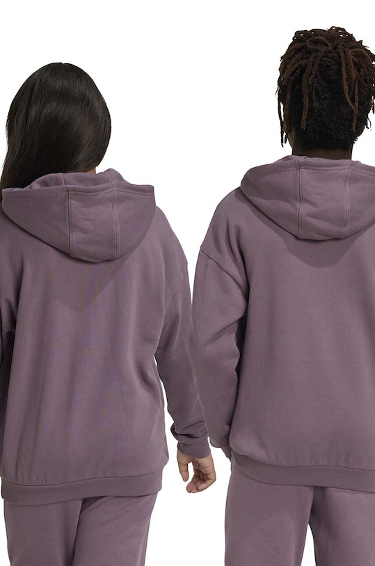 Dječja pamučna dukserica adidas Originals HOODIE IX7616 ljubičasta