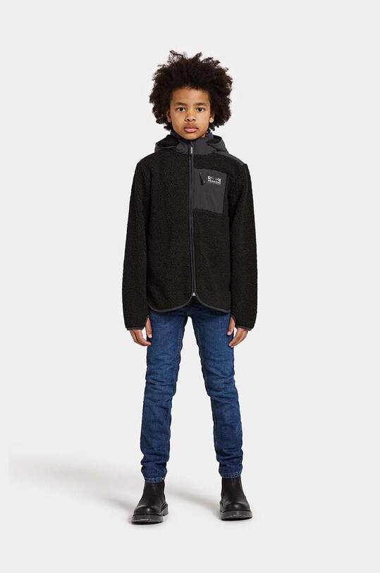 Детски суичър Didriksons EXA KIDS FZ с качулка черен 505394