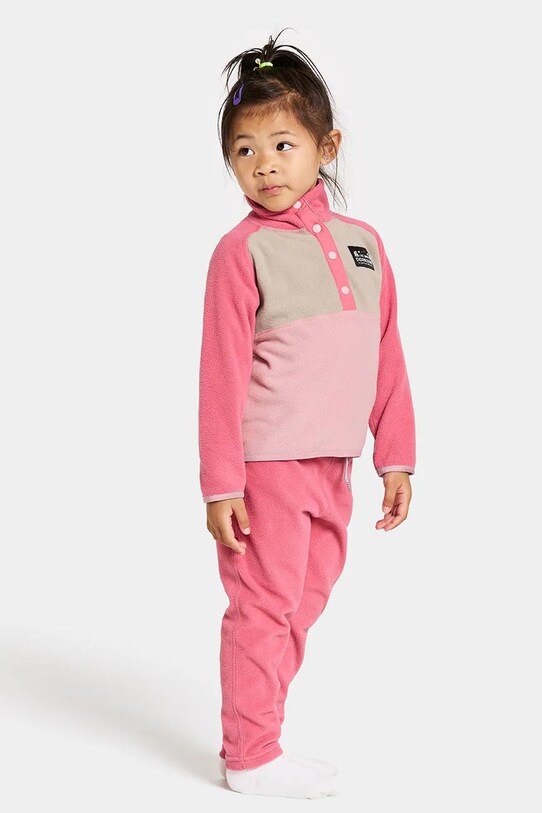 Βρεφική μπλούζα fleece Didriksons MONTE KIDS HALF BU 505590 ροζ