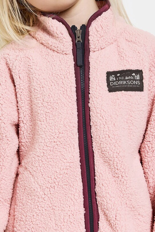 Didriksons hanorac polar pentru copii GIBBS KIDS FULLZIP roz 505577