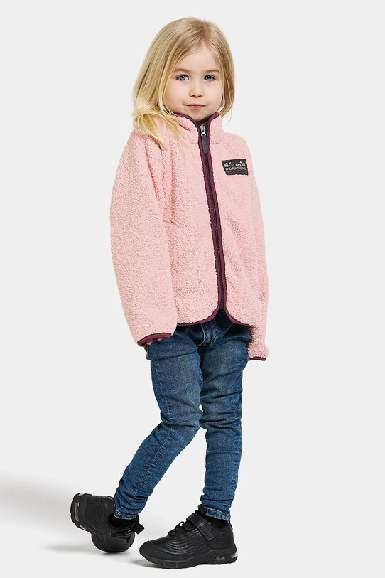 Didriksons hanorac polar pentru copii GIBBS KIDS FULLZIP 505577 roz