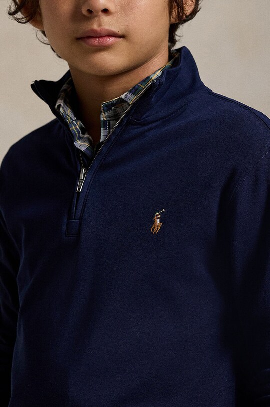 Polo Ralph Lauren hanorac de bumbac pentru copii bleumarin 323952436001