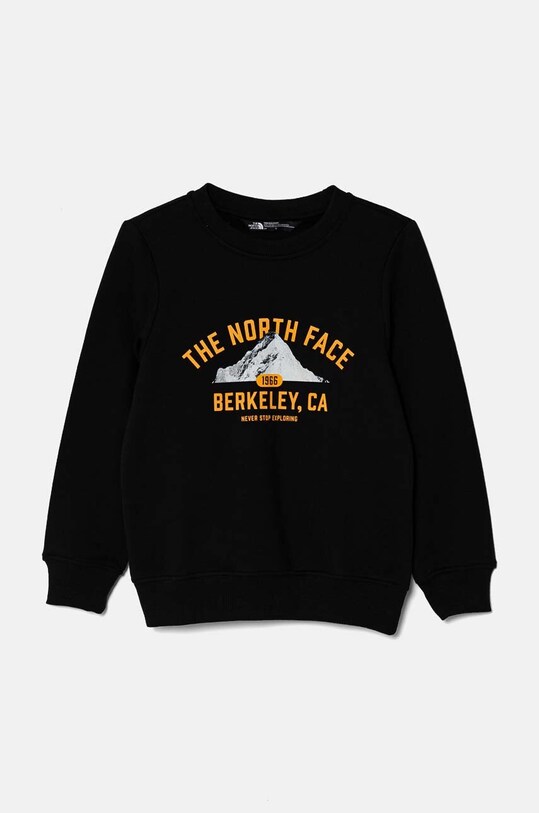 The North Face hanorac de bumbac pentru copii VARSITGRAPHIC RELAXED CREW print negru NF0A89H8JK31