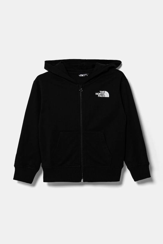 The North Face hanorac de bumbac pentru copii FZ OVERSIZE LIGHT HOODIE print negru NF0A89HGJK31