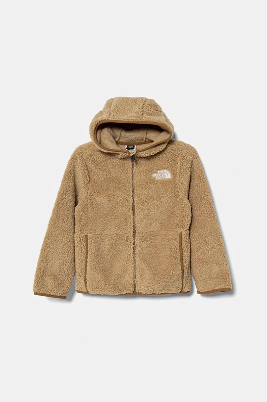 The North Face bluza polarowa dziecięca CAMPSHIRE F/Z HOODIE z kapturem beżowy NF0A89KBLK51