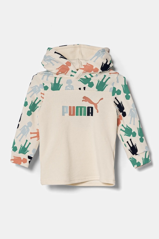 Puma hanorac de bumbac pentru copii X PLAYMOBIL print bej 627389