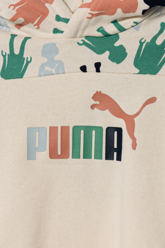 Хлопчик Дитяча бавовняна кофта Puma X PLAYMOBIL 627389 бежевий