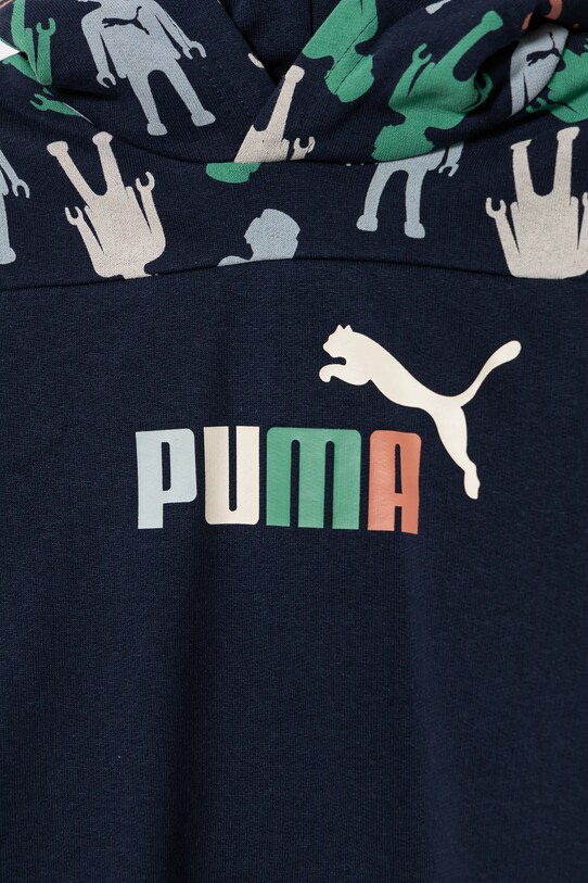Хлопчик Дитяча бавовняна кофта Puma X PLAYMOBIL 627389 темно-синій