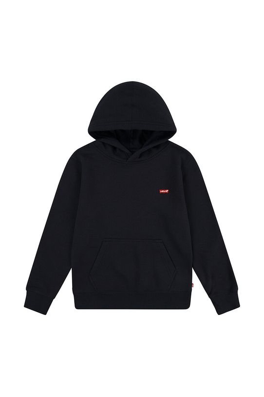 Levi's bluza dziecięca MINI BATWING HOODIE z kapturem czarny 8EL452