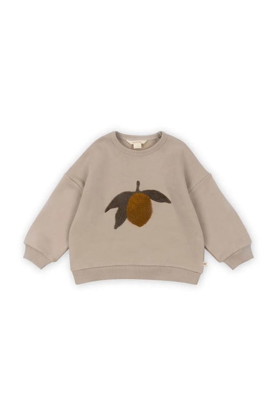 Detská mikina Konges Sløjd LOU TERRY SWEAT SHIRT OCS bez kapucne béžová KS102024