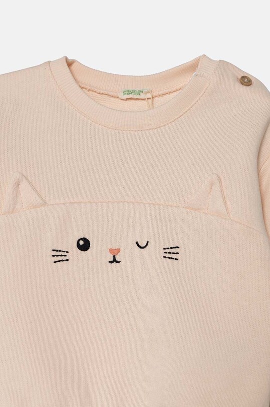 Băieți United Colors of Benetton hanorac de bumbac pentru bebelusi 3J70A1058.W.Seasonal bej