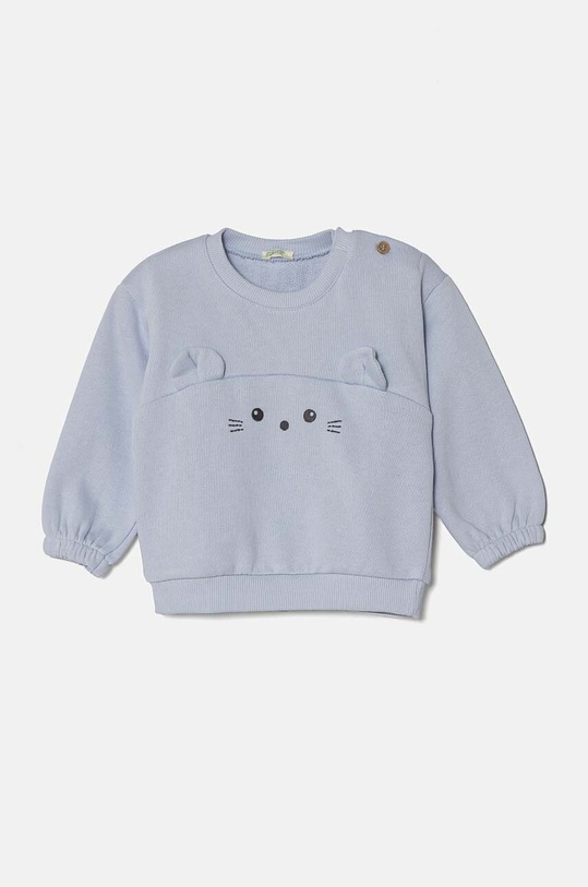 United Colors of Benetton hanorac de bumbac pentru bebelusi imprimeu albastru 3J70A1058.W.Seasonal