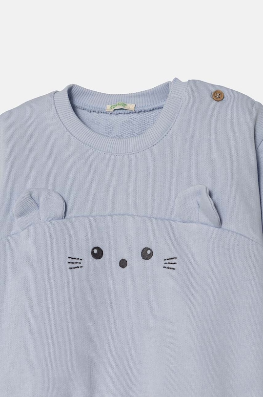 Băieți United Colors of Benetton hanorac de bumbac pentru bebelusi 3J70A1058.W.Seasonal albastru