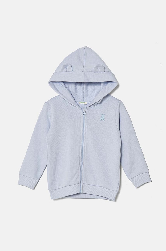 Dětská bavlněná mikina United Colors of Benetton s kapucí modrá 3J70A5017.W.Seasonal