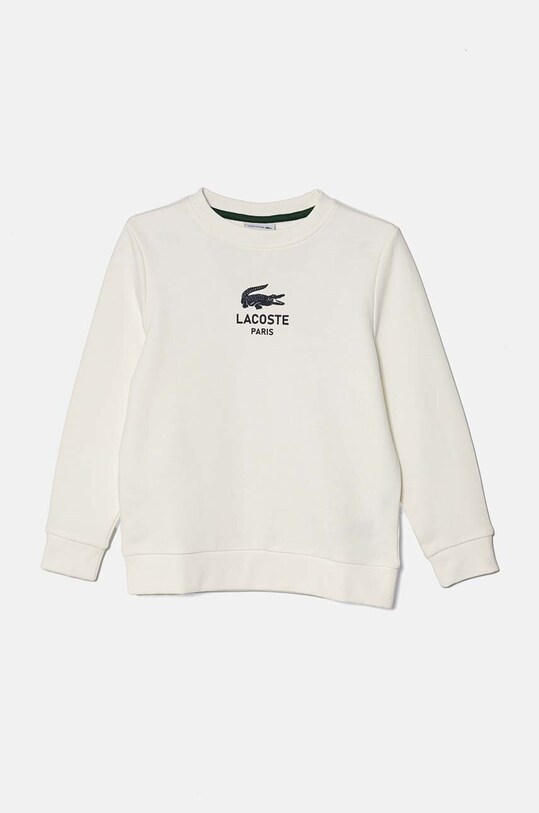 Lacoste hanorac de bumbac pentru copii print alb SJ3005