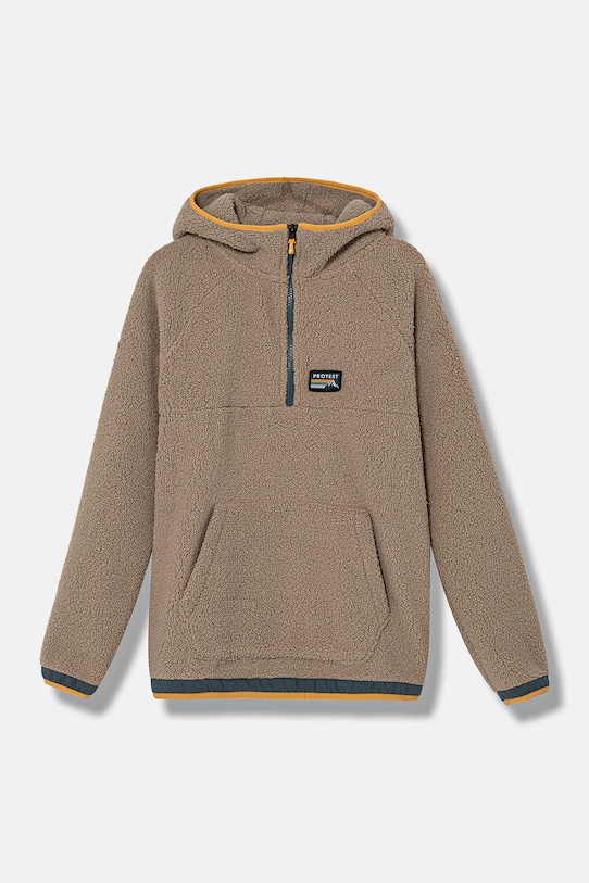 Protest bluza polarowa dziecięca PRTCULT z kapturem beżowy 3810244