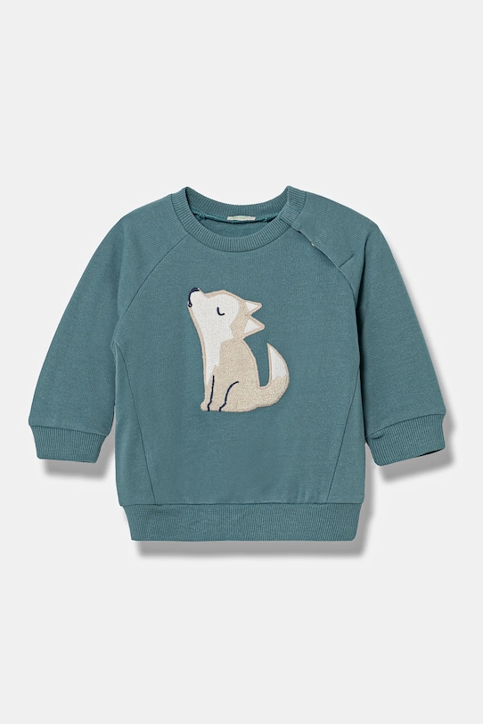 Detská mikina United Colors of Benetton s elastanom tyrkysová 36MJA105G.W.Seasonal