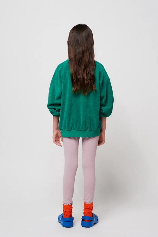 Детски памучен суичър Bobo Choses 324EC014 зелен