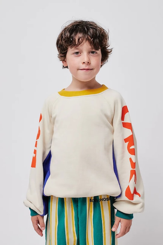 Bobo Choses hanorac de bumbac pentru copii print bej 224TC004