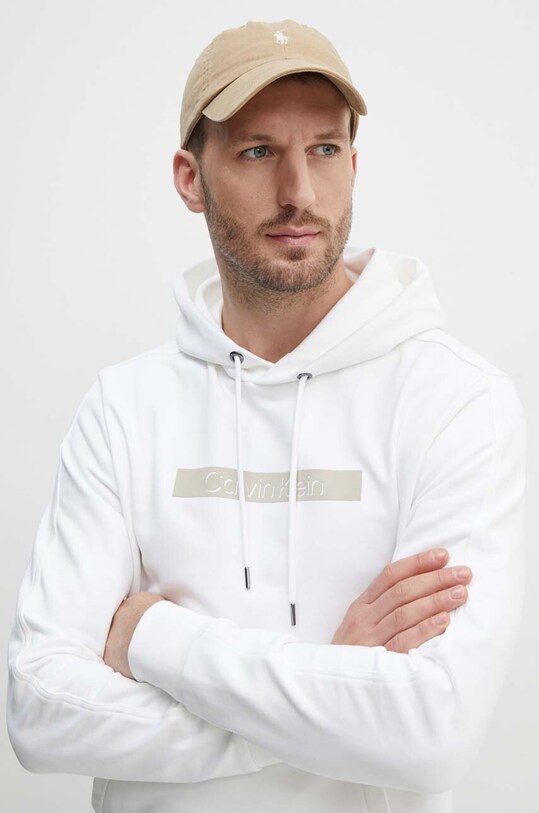 Calvin Klein hanorac de bumbac alb K10K113090