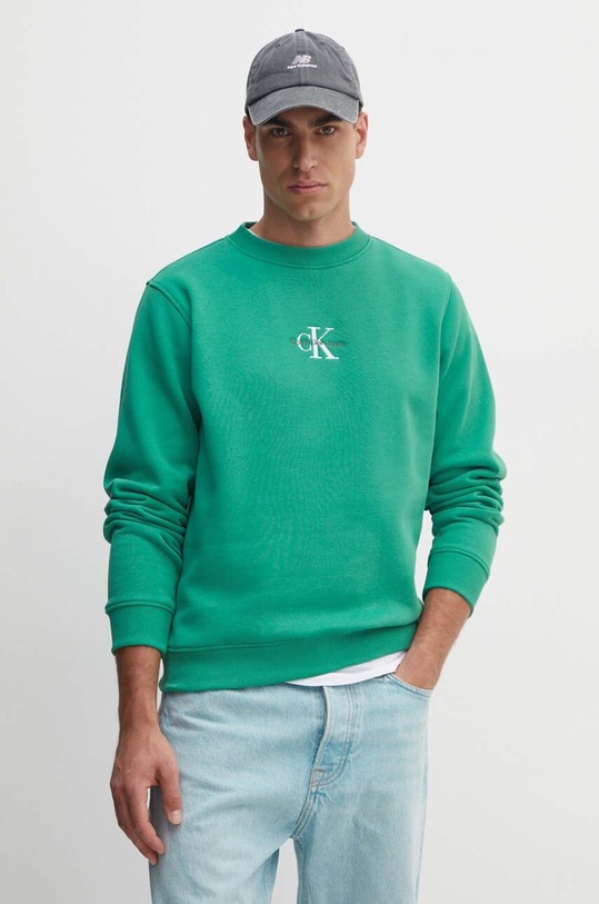 Calvin Klein Jeans bluza imprimeu verde J30J325630