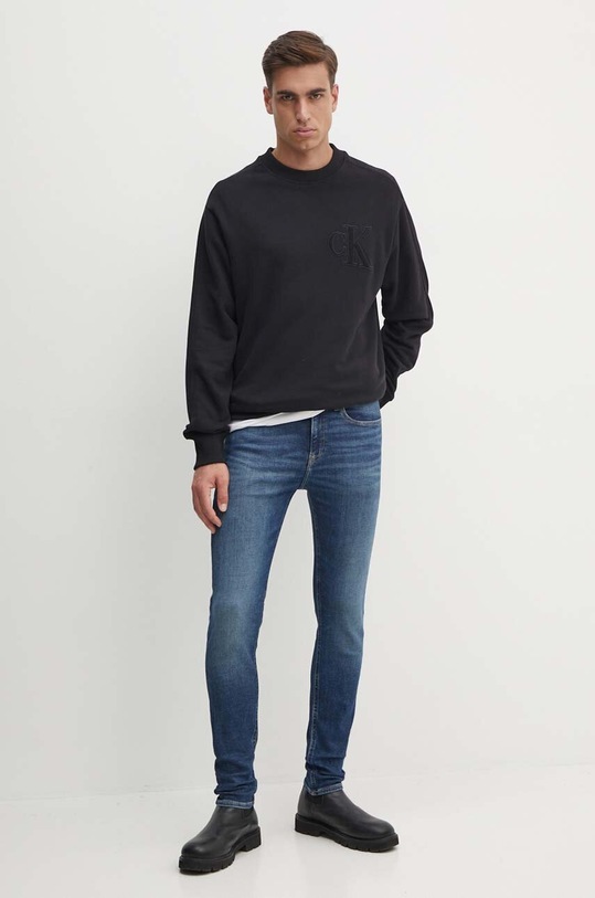 Bavlněná mikina Calvin Klein Jeans J30J325634 černá AW24