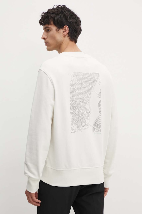 Calvin Klein Jeans bluza bawełniana nadruk beżowy J30J326790