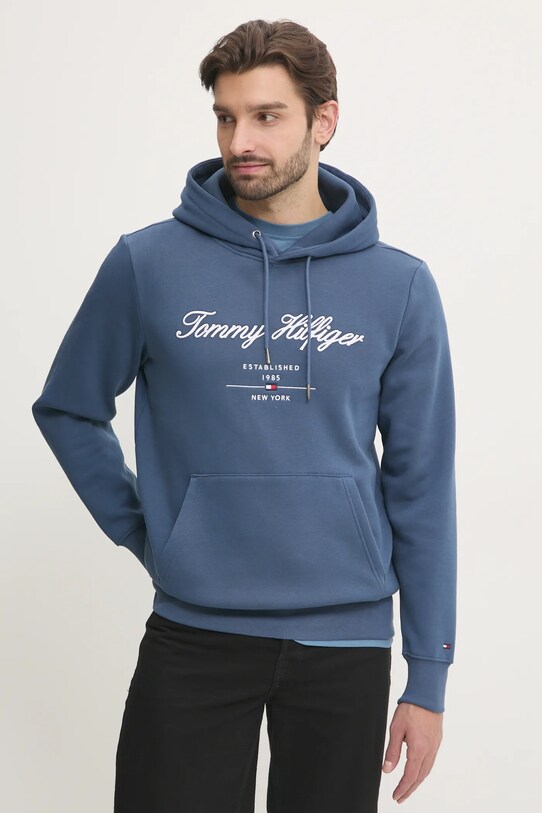 Μπλούζα Tommy Hilfiger απλικέ μπλε MW0MW33631