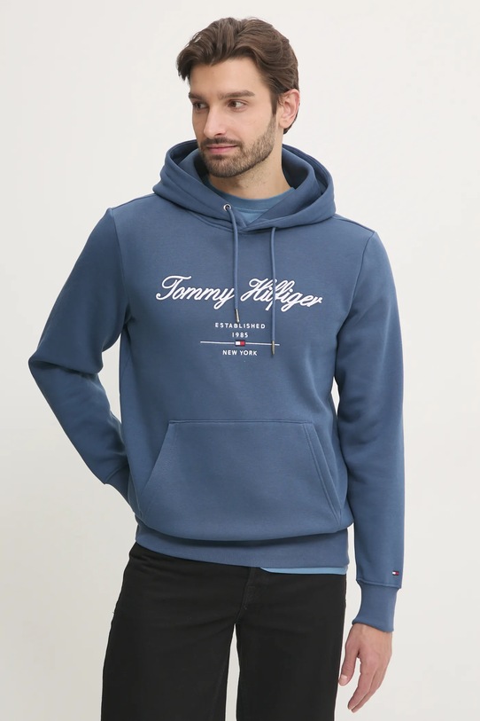 Dukserica Tommy Hilfiger natpis plava MW0MW33631