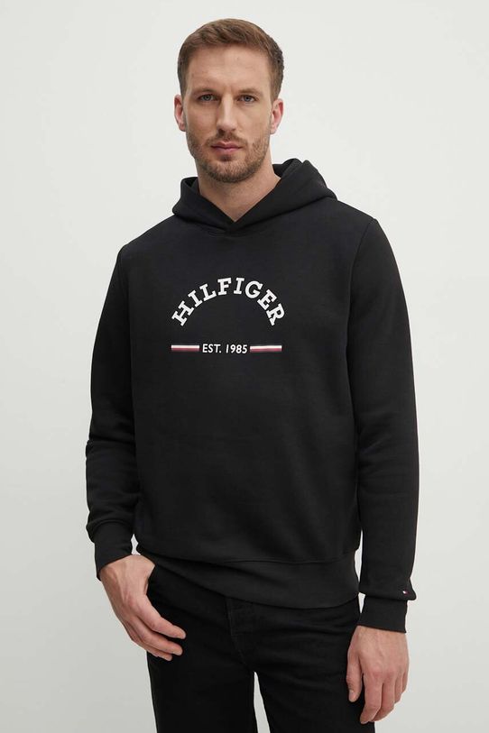 Μπλούζα Tommy Hilfiger με κουκούλα μαύρο MW0MW35568