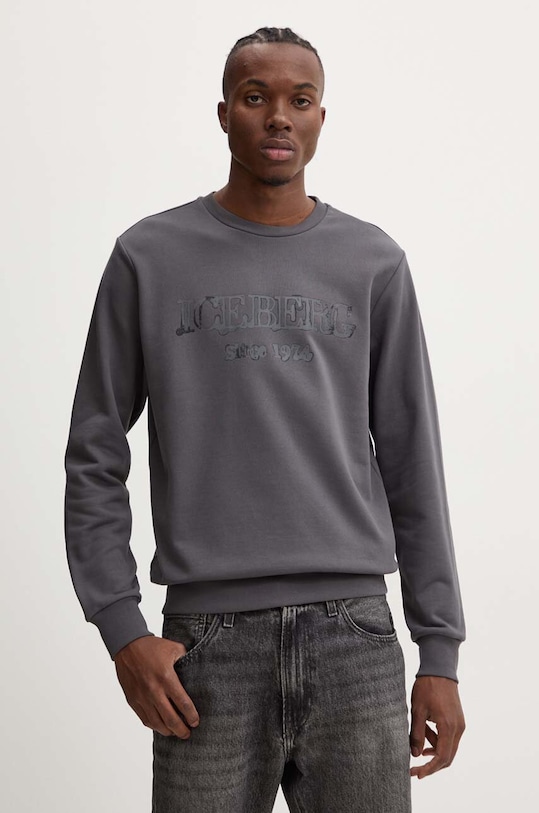 Iceberg hanorac de bumbac print gri E06B.6300