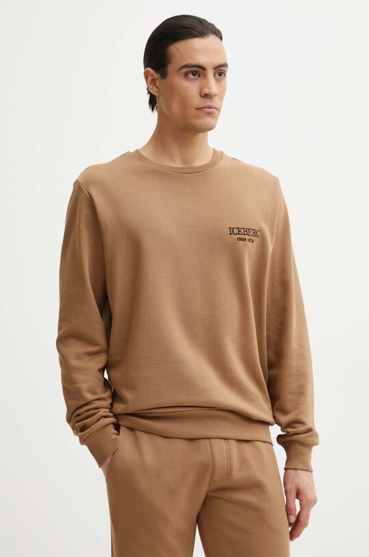Бавовняна кофта Iceberg без капюшона бежевий E0116300