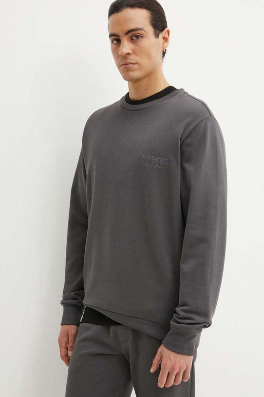 Iceberg bluza bawełniana aplikacja szary E0116300