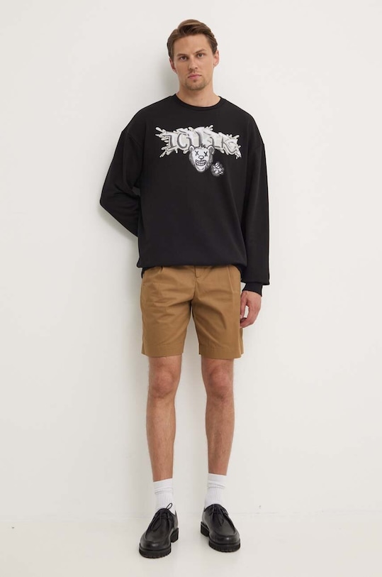 Хлопковая кофта Iceberg E052.6341 чёрный AW24