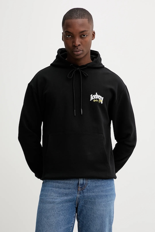 Odzież Iceberg bluza bawełniana E063.6300 czarny