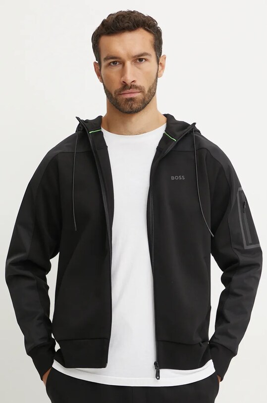 BOSS Green bluza z kapturem czarny 50519019