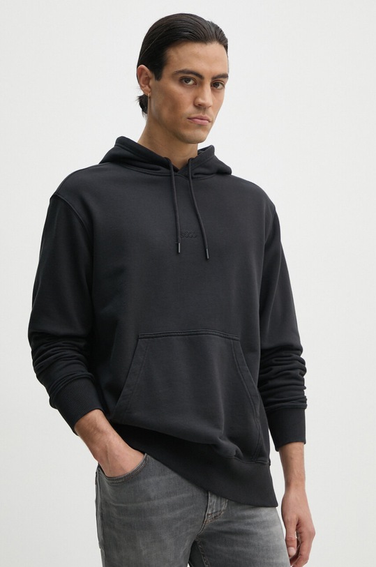 Boss Orange hanorac de bumbac uni negru 50521489
