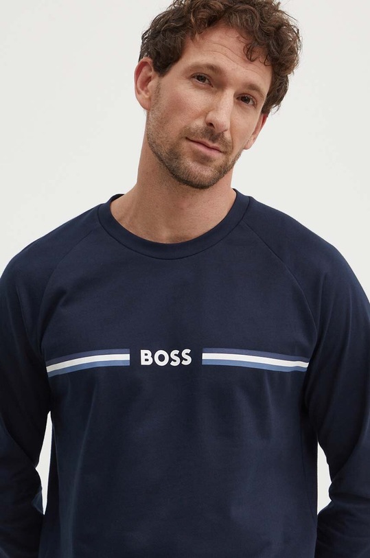 BOSS bluza bawełniana lounge granatowy 50521749