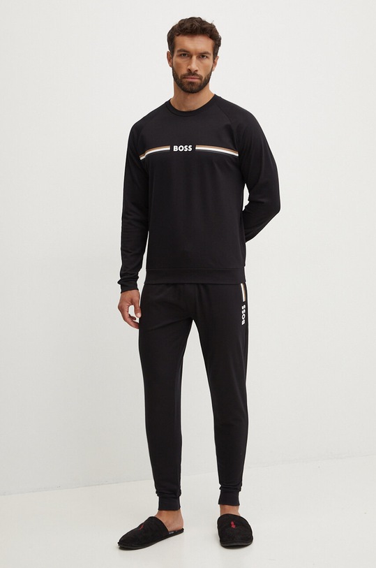 Βαμβακερό φούτερ BOSS 50521749 μαύρο AW24