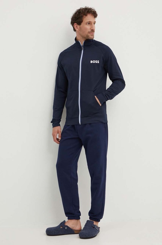 Βαμβακερό φούτερ BOSS 50521768 σκούρο μπλε AW24