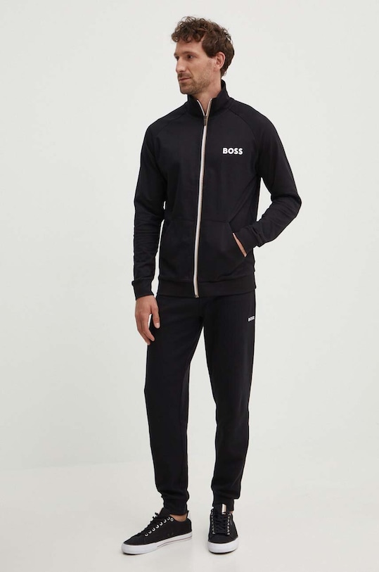 Bavlněná mikina BOSS 50521768 černá AW24