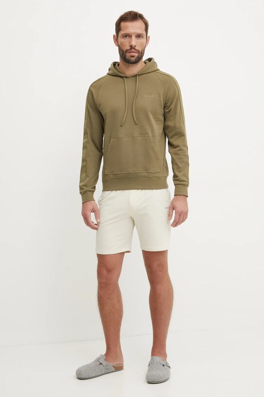 Хлопковая кофта HUGO 50520502 зелёный AW24