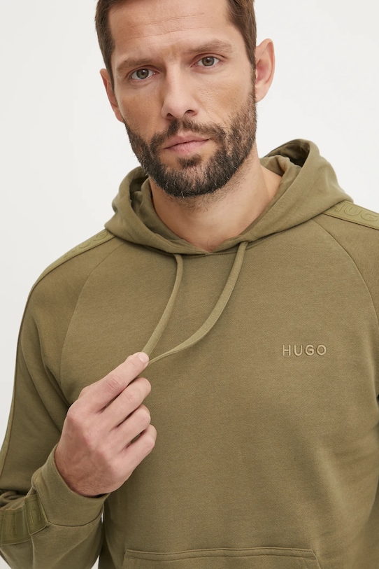 HUGO bluza bawełniana zielony 50520502