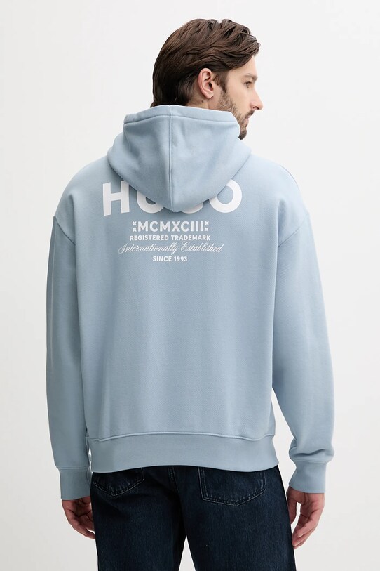 Hugo Blue bluza bawełniana nadruk niebieski 50510724
